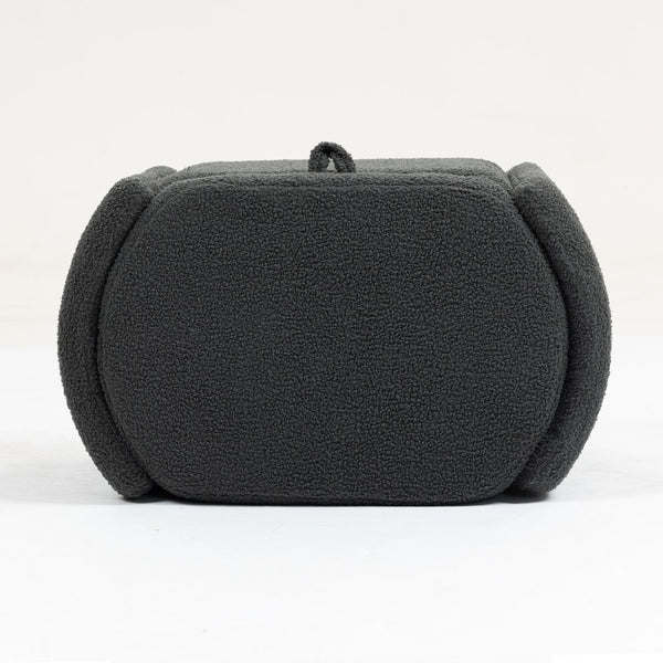 English Elm Mid Mid Century Modern Velvet Accent Chair with Wood Frame, Storage Ottoman, Cozy Reading Seat Grey W547P299474