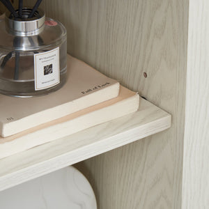 English Elm Embossed TV Stand and Media Console with Sliding Door, Adjustable Shelves, Cable Management, 65" White W1758P231682