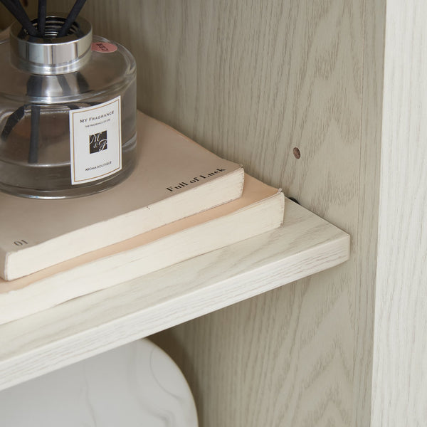 English Elm Embossed TV Stand and Media Console with Sliding Door, Adjustable Shelves, Cable Management, 65" White W1758P231682