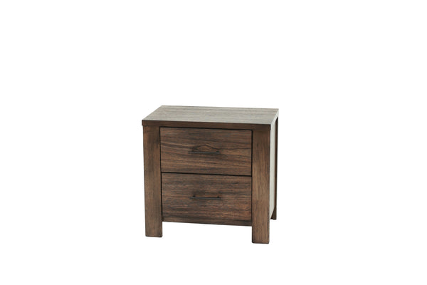 English Elm Oak Modern 1pc Nightstand with Two Soft-Close Drawers, Oak Veneer Bedside Storage Table 26x17x25" B011P244397