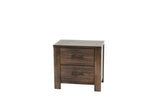 English Elm Oak Finish 1 Piece Nightstand Wooden Bedside Table 2X Drawers Storage Bedroom Furniture