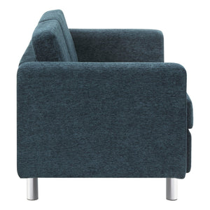 OSP Home Furnishings Pacific Contemporary Loveseat with Chrome Barrel Legs for Modern Apartment Living PAC52-S76