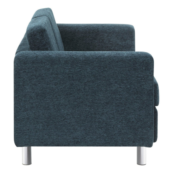 OSP Home Furnishings Pacific Contemporary Loveseat with Chrome Barrel Legs for Modern Apartment Living PAC52-S76