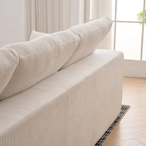 English Elm Boneless U-Shaped Modular Cloud Couch Sofa – Plush Corduroy Sleeper With No Assembly Needed! W3401S00005