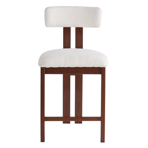 English Elm Christopher Knight Home® - 26.5'' Stylish Round Stools with Low Back - Comfortable Upholstered Seats, Walnut Base, Metal Frame White+Walnut N780P236628W