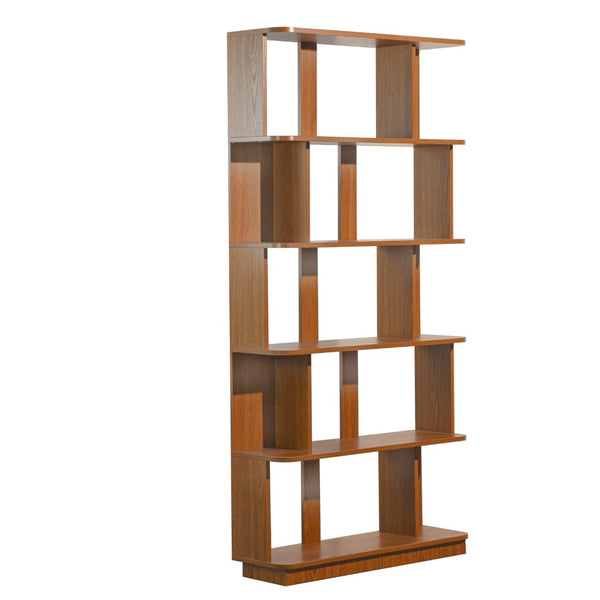 English Elm 31.5" Tall 5-tier Mdf Bookcase Slim Open Shelving Unit for Office Bedroom Living Room Dark Oak W2899P444153
