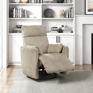 English Elm Modern Swivel Glider Recliner Chair with 360° Rotation, Plush Microfiber Upholstery & Pillows for Nursery Living Room Comfort Brown 33 L x 32.5 W x 26 H B011P395822