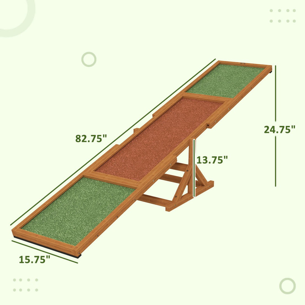 English Elm Wooden Fir Dog Agility Seesaw with Anti-slip Surface for Backyard Training Courses T3971P435580