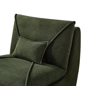 English Elm Compressed Lounge Chair with Ottoman - Space-Saving Chenille Upholstered Sofa, High-Density Foam Comfort Green W1036P251828