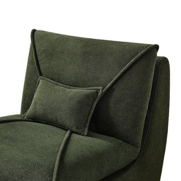English Elm Compressed Lounge Chair with Ottoman - Space-Saving Chenille Upholstered Sofa, High-Density Foam Comfort Green W1036P251828