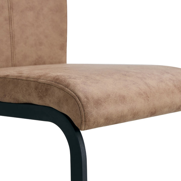 English Elm Table And Chair Set - Retro Rectangular Dining Table With Fishbone Mdf Top & 6 Stylish Brown Chairs W1151S03141-GIGA