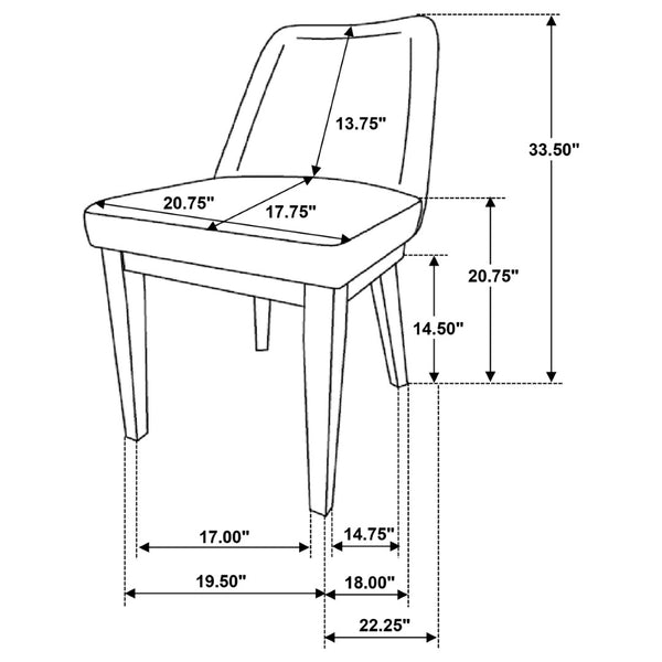 English Elm Sexton Farmhouse Rectangular Dining Set Seats Four with Upholstered Chairs B062S01456
