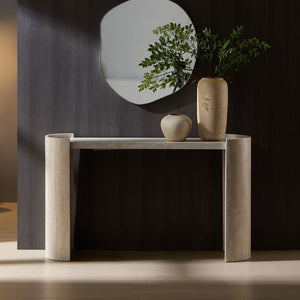 English Elm 53.15 Inch Faux Marble Console Table Slim Mdf Sofa Entry Hallway Modern Decor W2582P427846