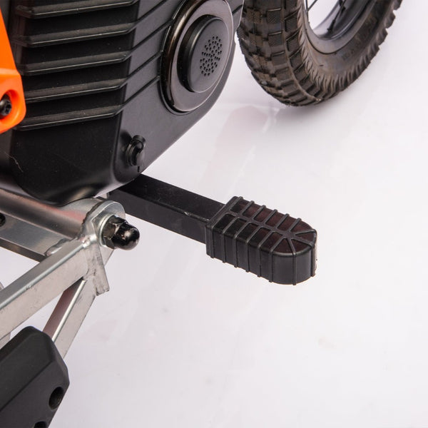 English Elm 24v 250w Kids Off-road Electric Motorcycle with Led Lights Bluetooth and Rear Suspension Orange W1578P203982