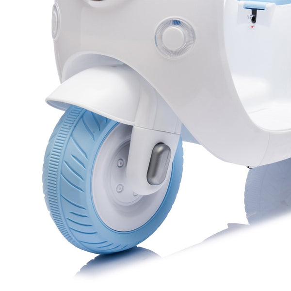 English Elm 12v Dual Motor Two Seater Kids Electric Ride on Motorcycle with Bluetooth Led and Trunk Blue W1578P268023