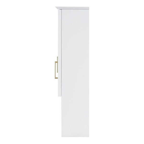 English Elm 35 Inch Wall Mount Medicine Cabinet Soft Close Mirror Storage for Modern Bathroom White N710P389453K