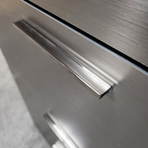 English Elm Bliss Metallic Gray Glossy Four-Drawer Jumbo Chest – Eco E0 Board, Scratch & Heat Resistant Storage B040S00131