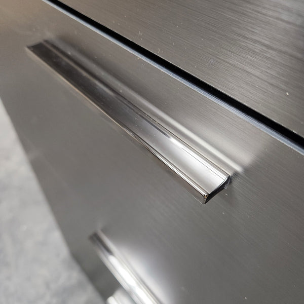 English Elm Bliss Metallic Gray Glossy Four-Drawer Jumbo Chest – Eco E0 Board, Scratch & Heat Resistant Storage B040S00131