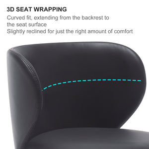 English Elm Titanium Modern Stainless Steel Swivel Bar Stool with Backrest Adjustable Height, Durable Gaslift Base Black W2195P290199