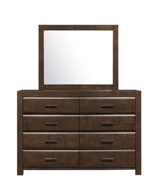 English Elm Espresso Eight Drawer Dresser with Bold Framing Gunmetal Pulls and Dovetail Wood Construction B011P257335