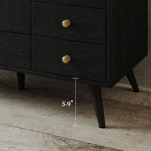 English Elm 36" Freestanding Bathroom Vanity Sintered Stone Top Ceramic Sink Stainless Steel Legs Black,Gold,Walnut,White W3136S00069