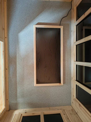English Elm Portable Hemlock Wood Far Infrared Sauna Floor Heater Slim Radiant Foot Warmer W632P425516