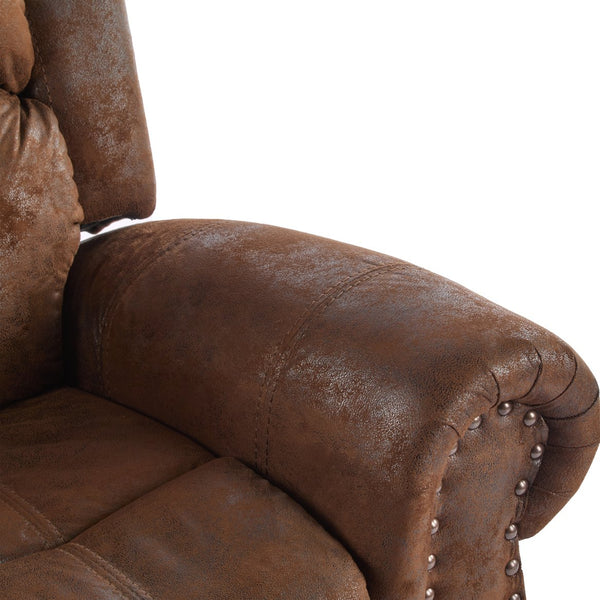English Elm Christopher Knight Home® - 40.75" Wide Suede Manual Glider Recliner Chair with Rolled Arms, Microfiber Comfort & Infinite Positions Brown N763P264499D