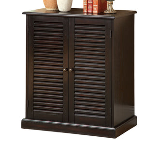 English Elm Modern Shoe Cabinet with Louver Doors and Adjustable Shelves — Compact 30"W x15"D x34.5"H Organizer and Entryway Storage Solution Espresso 36 L x 33 W x 7 H B011P191541