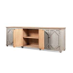 English Elm Colette Reclaimed Pine Six Door Sideboard Wide Farmhouse Storage for Dining Rooms B2719P489278