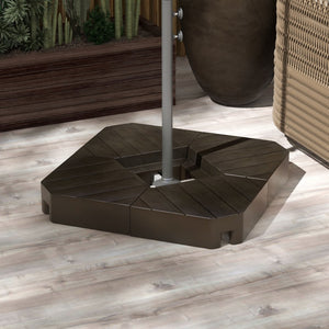 English Elm Outsunny 4-Piece Patio Umbrella Base Weight Set, Stylish Faux Wood Design With 176 Lb Capacity Sand W2225P174146-GIGA