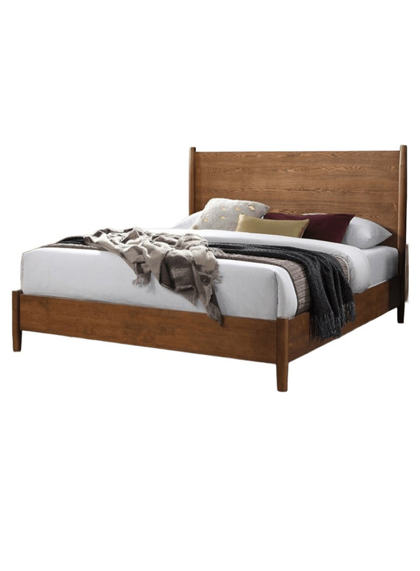 English Elm Walnut Mid-Century Modern 3-Piece Bedroom Set - Elegant Eastern King Bed With 2 Nightstands B2741S00462-GIGA