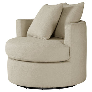 English Elm Quinn Swivel Accent Chair Rounded Silhouette Fabric Upholstery for Living Room Camel B062P441090