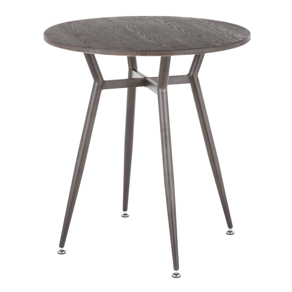 English Elm Clara Industrial Round Dinette Table by LumiSource — Distressed Metal Top, Space-Saving Rustic Charm Espresso B202P223323