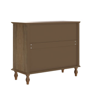 English Elm Large Antique Style 4-drawer Chest with Crown Molding Roman Legs Bedroom Storage Natural & Light Brown,Rustic Brown W1445P422421