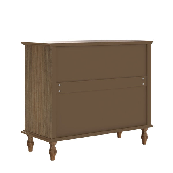 English Elm Large Antique Style 4-drawer Chest with Crown Molding Roman Legs Bedroom Storage Natural & Light Brown,Rustic Brown W1445P422421