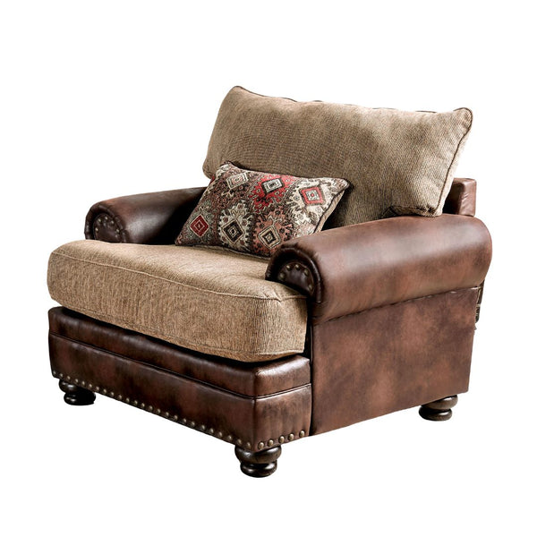 English Elm Transitional High Back Stripe Chair with Rolled Arms for Coastal Comfort and Supportive Seating Appeal Brown,Tan 50 L x 41 W x 41 H B2741P375957