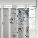 Madison Park Cassandra Casual Printed Cotton Shower Curtain MP70-7842 Blue