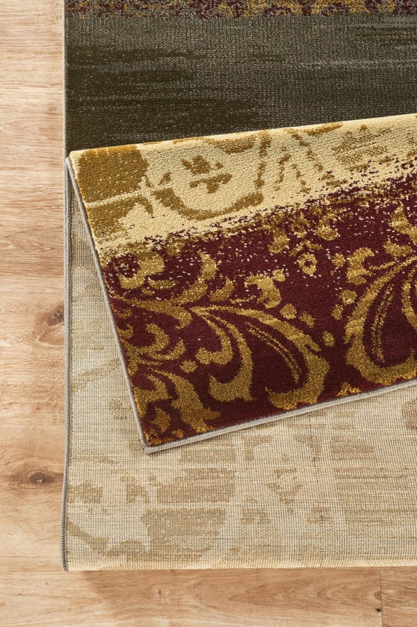 English Elm Joy Abstract Nature Motif Area Rug Bohemian Terracotta Sage Low Pile Living Room B186P452313