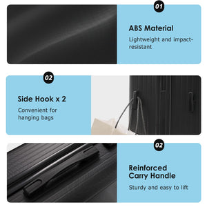 English Elm Luggage 3 Piece Hard Shell Abs Suitcase Set with Spinner Wheels and Tsa Lock Black N730P304620B