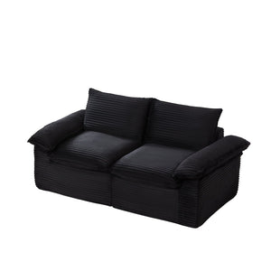 English Elm Modern Corduroy Modular Cloud Sofa Plush Sectional for Living Room Apartment Lounge W3396P388627