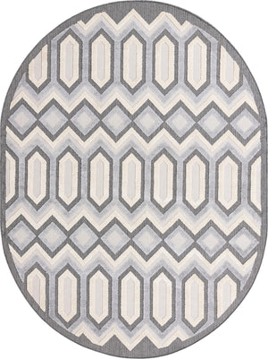 Unique Loom Arlo JJ Machine Made Tribal Rug Charcoal, Ivory/Gray 7' 10" x 10' 0"