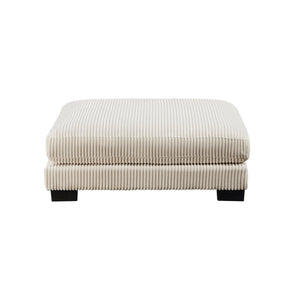 English Elm 1pc Traverse Modular Ottoman Plush Beige Corduroy Upholstery 45” Square Configurable Seat Piece 18"H B011P220633