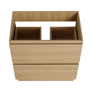 English Elm 30" Modern Bathroom Vanity without Sink – 30" Freestanding Engineered Wood Cabinet with Dual Drawers, Waterproof Finish, Easy Assembly Oak W1972P188250