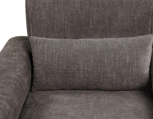 English Elm Rossa Chenille Loveseat with Pocket Coil Support Slim Metal Legs and Throw Pillows Gray B2749S00085