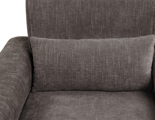 English Elm Rossa Chenille Loveseat with Pocket Coil Support Slim Metal Legs and Throw Pillows Gray B2749S00085