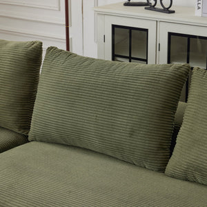 English Elm 108*68 Inch Extra Large Modular Sofa - Cloud-Like Comfort For 4, Corduroy, No Assembly, Green W1829S00059