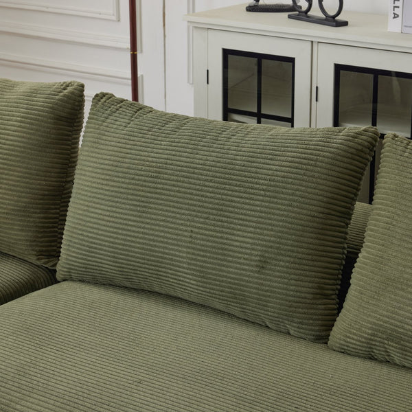 English Elm 108*68 Inch Extra Large Modular Sofa - Cloud-Like Comfort For 4, Corduroy, No Assembly, Green W1829S00059