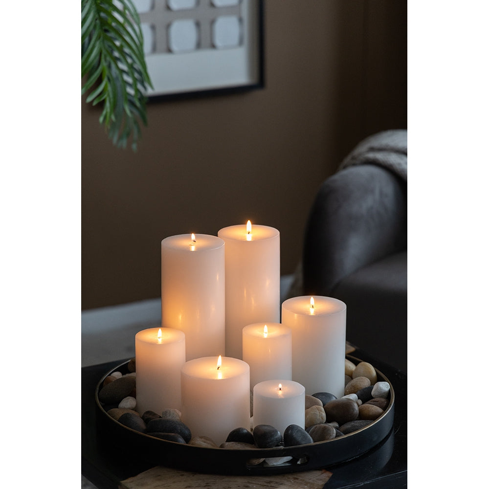 English Elm 4x6" Soy Wax Unscented Pillar Candles 2-Pack — Clean-Burning Renewable Glow for Home Decor Ivory W2078P228021