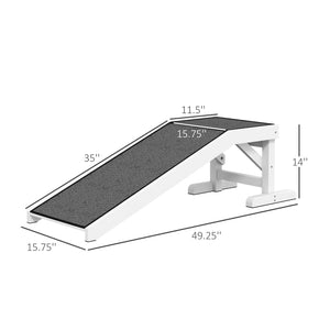 English Elm Dog Ramp Solid Pine Frame with Carpet Traction Platform for Senior and Small Pets T3971P434312