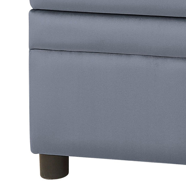 English Elm Grey Rectangle Storage Ottoman with Velvet Upholstery, Lift-Lid Safety Hinge, Plush Seat & Hidden Space B062P186558